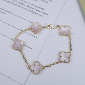 Van Cleef & Arpels five-flower bracelet pink shell beautiful-3527